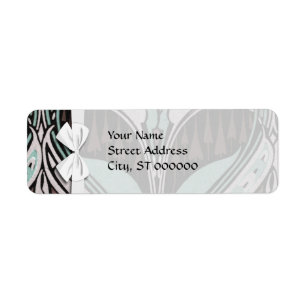 elegant teal and wine art nouveau design return address label