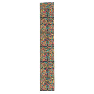 Elegant Teal "Aztec Dream" Decorative Table Runner