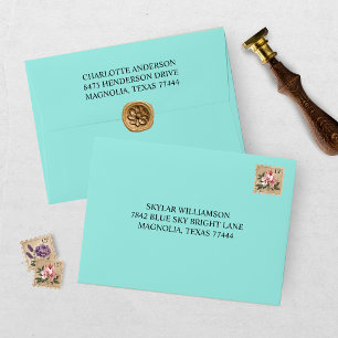 Elegant Teal Baby Shower Envelope