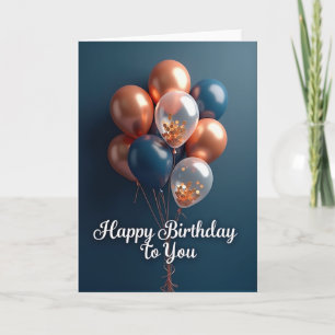 Elegant Teal Birthday Sphere Card