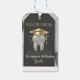 Elegant Teal & Black Dental Graduation Favour Tags