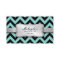 Elegant Teal Blue and Black Chevron Pattern