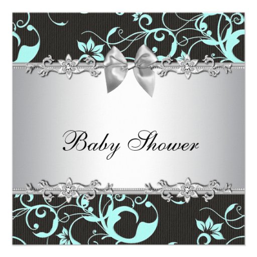 Teal And Gray Baby Shower Invitations 5