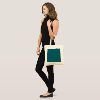 elegant teal blue colour creates tote bag