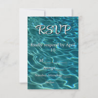 Elegant teal blue ocean waves RSVP