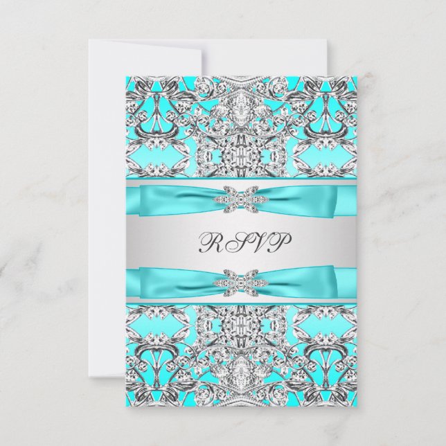 Elegant Teal Blue RSVP (Front)
