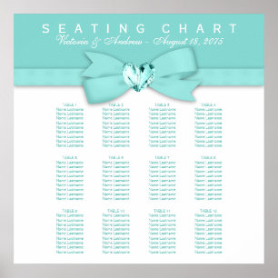 Elegant Teal Blue Wedding Seating Chart