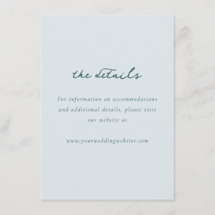 Elegant Teal Calligraphy Details Enclosure Card