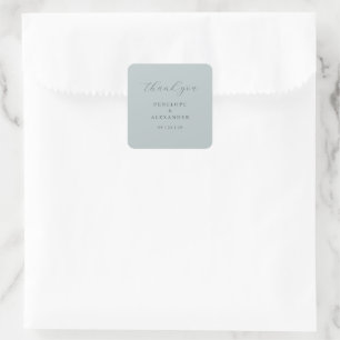 Elegant Teal Calligraphy Square Sticker