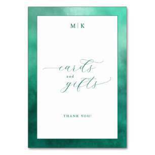 Elegant Teal Calligraphy Table Number
