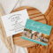 Elegant Teal Calligraphy Three Photo Wedding