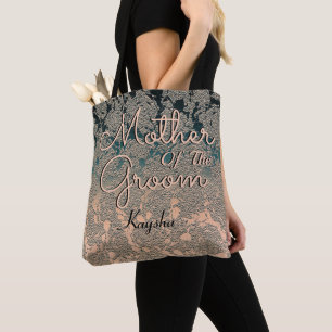 Elegant Teal Champagne Mother Of The Groom Tote Bag
