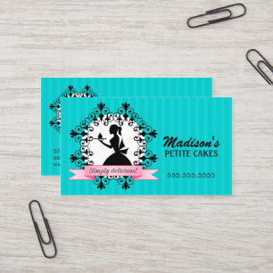 Elegant Teal Cupcake Lady Business Card