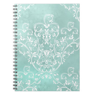Elegant Teal Damask Notebook