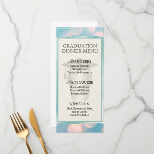 Elegant Teal Dental Hygienist Graduation Dinner Me Menu