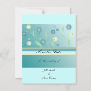 Elegant Teal Floral Save the Date