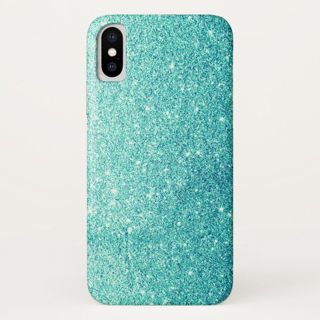Elegant Teal Glitter Case-Mate iPhone Case (Back)