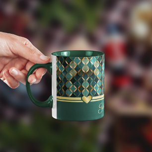 Elegant teal-gold Coffee Mug