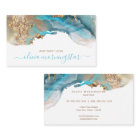 Elegant Teal Gold Fluid  Alcohol Ink