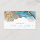 Elegant Teal Gold Fluid Alcohol Ink