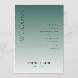 Elegant Teal Gradient Ceremony Schedule Program