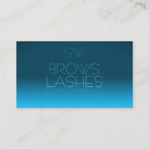 Elegant Teal Gradient Mirror Font with Monogram Business Card