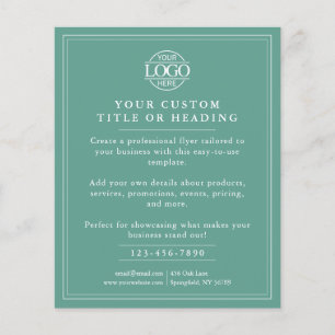 Elegant Teal Green Business Logo Promotional Flyer