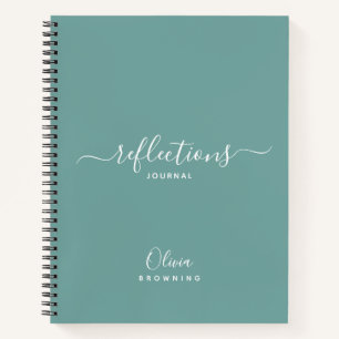 Elegant Teal Green Reflections Journal Notebook