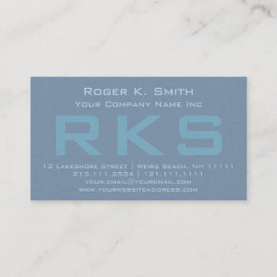 Elegant Teal Green Textured Monogram Class Business Card