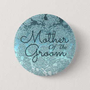 Elegant Teal Green Wedding Mother Of The Groom 6 Cm Round Badge