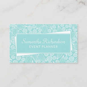 Elegant Teal Green White Business Card