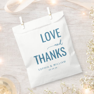 Elegant Teal Love Thanks Favour Bag