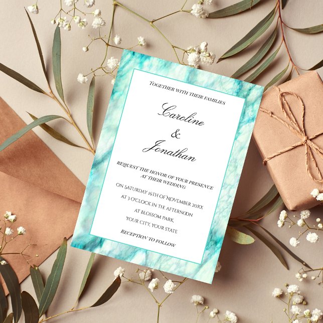 Elegant Teal Marble Invitation (Creator Uploaded)
