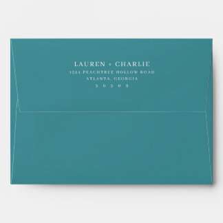 Elegant Teal Minimalist Invitation Envelope