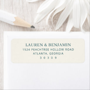 Elegant Teal Minimalist Return Address Label