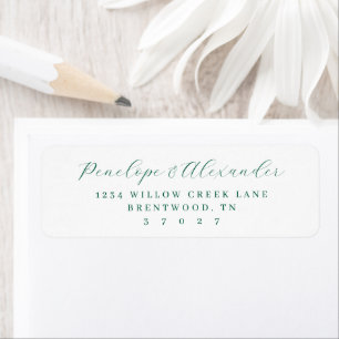Elegant Teal Minimalist Return Address Label