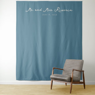 Elegant Teal Minimalist Typographic Tapestry