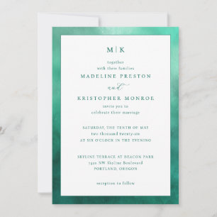 Elegant Teal Minimalist Wedding Invitation
