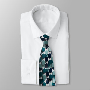 Elegant Teal, Navy and White Tie
