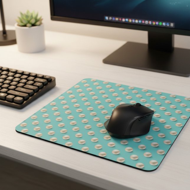 Elegant Teal & Pearls Mouse Pad (Creator Uploaded)