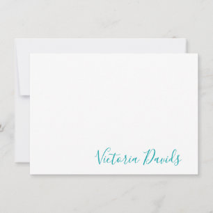 Elegant Teal Personalised Signature Script Card