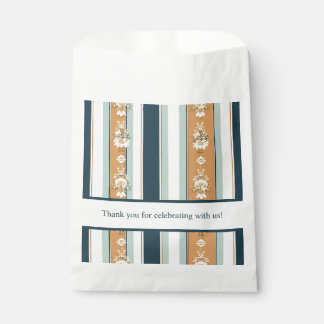 Elegant Teal Regency Stripes Favour Bag