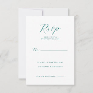 Elegant Teal RSVP Card