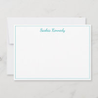 Elegant Teal Script Border Personalised