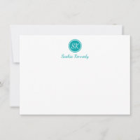 Elegant Teal Script Monogram Professional