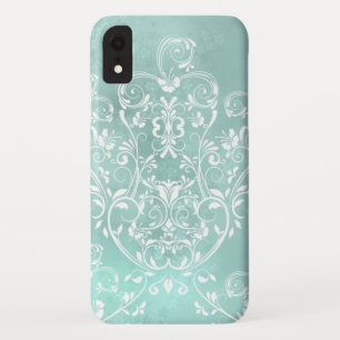 Elegant Teal Swirls iPhone XR Case