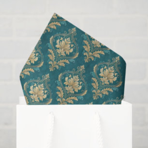 Elegant teal tiled wedding colours tissue paper