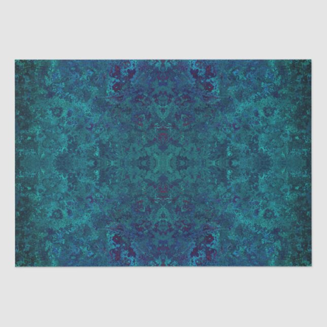 Elegant Teal Turquoise Gemstone  Tissue Paper (Front)