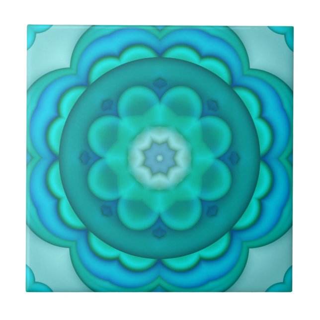 Elegant Teal Turquoise Geometric Bathroom Tile (Front)
