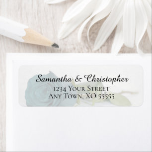 Elegant Teal Turquoise Rose Wedding Return Address Label